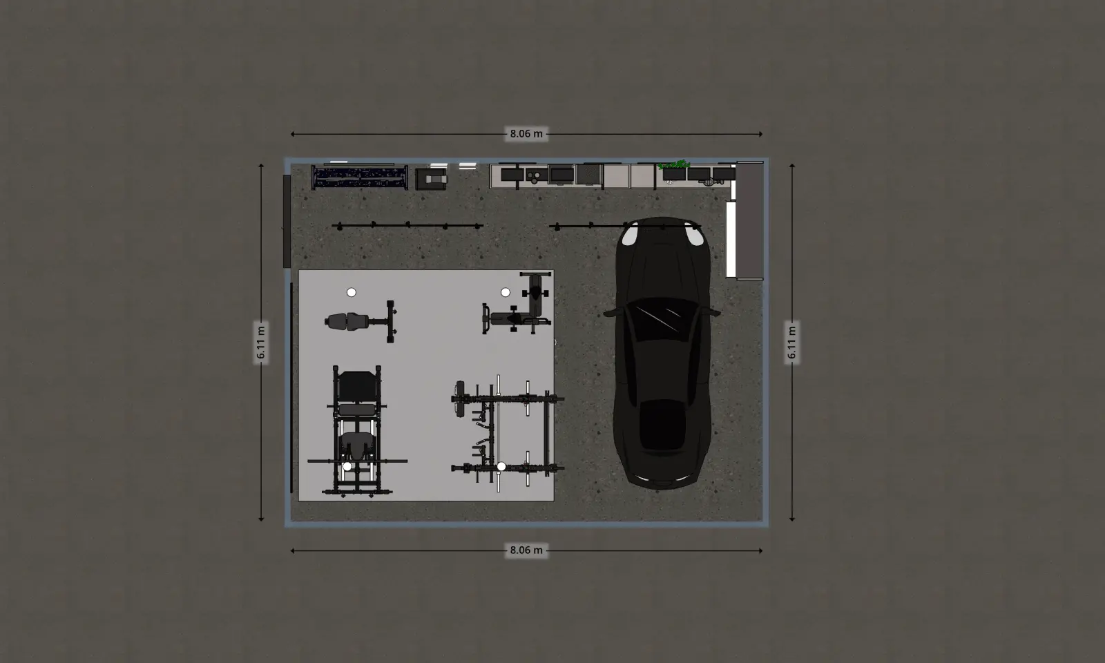 2D gym floor plan