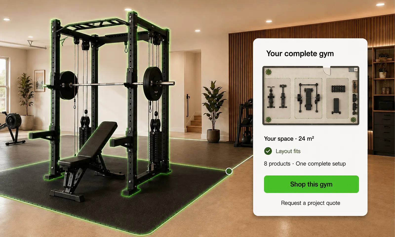 Gym planner for fitness equipment ecommerce