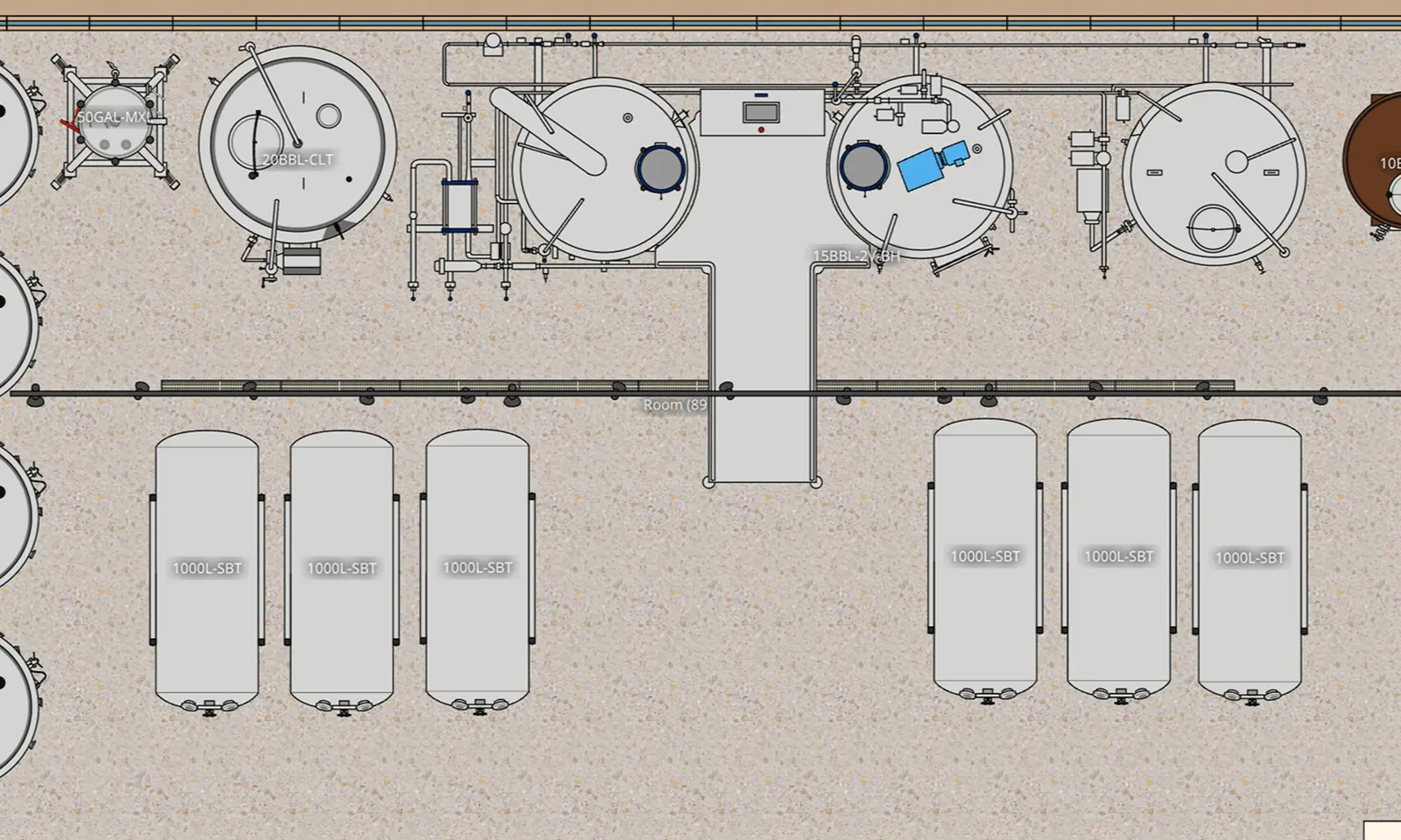 2D processing facility layout
