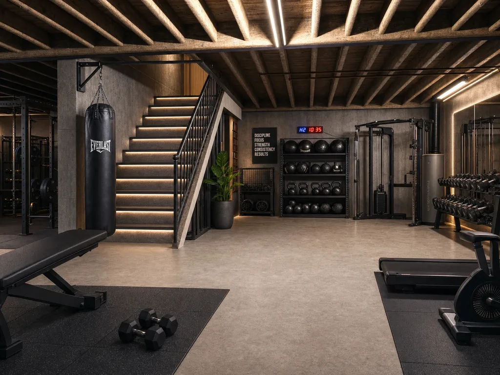 Basement strength gym