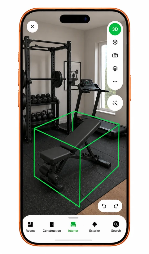 Planner 5D mobile gym planner