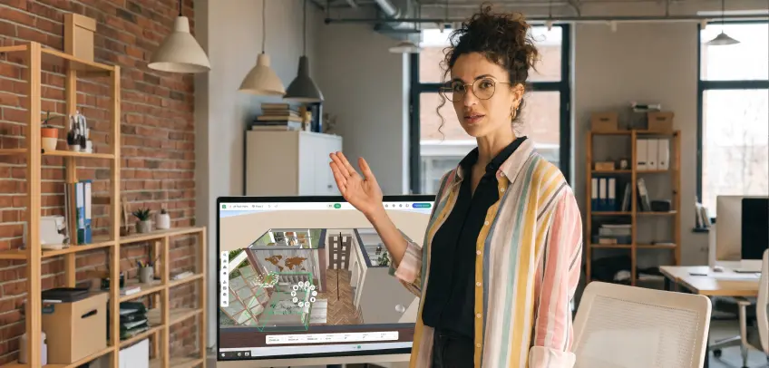 A designer presenting a Planner 5D project