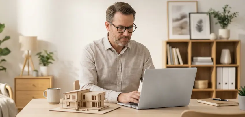 A homeowner working on a renovation plan