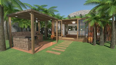 Outdoor space designed in Planner 5D