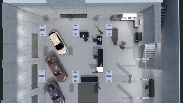 tony stark garage layout