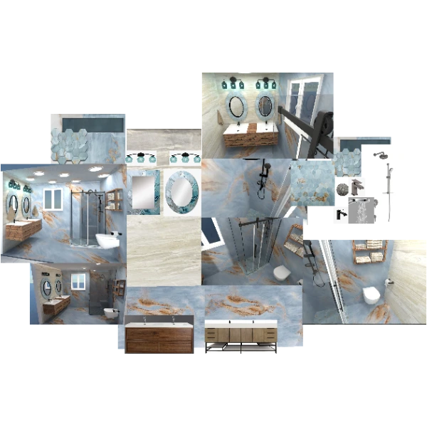 BATH 3 MASTER- MOOD BOARD #828 by LR Designs