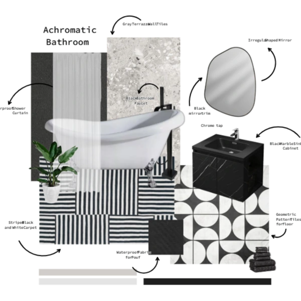 Black and White bathroom #612 by Evelinaa