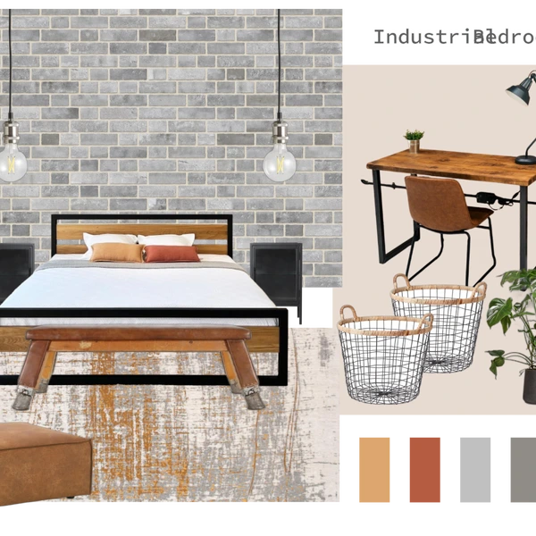 Industrial Style Bedroom #584 by Alexandra Cooper