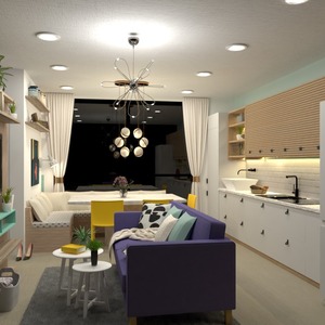 zdjęcia wystrój wnętrz kuchnia oświetlenie jadalnia mieszkanie typu studio pomysły