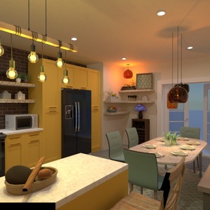照片 独栋别墅 装饰 厨房 照明 餐厅 创意