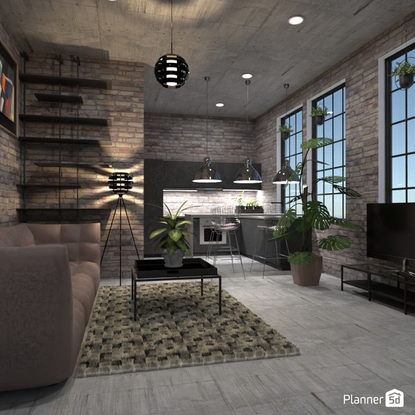 LOFT interior style Free Online Design 3D House Ideas by Planner 5D