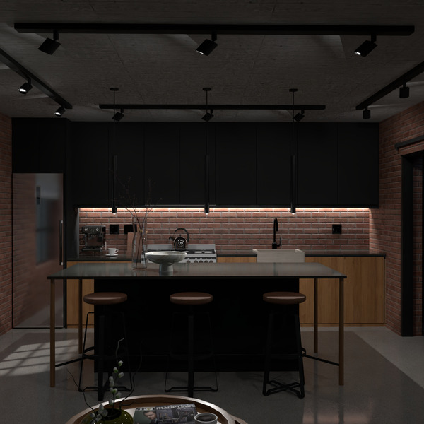 идеи квартира декор гостиная кухня освещение идеи