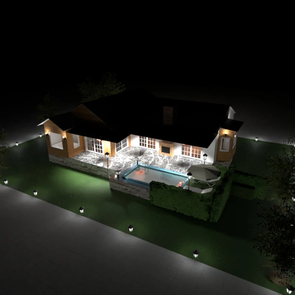 fotos casa exterior iluminación ideas