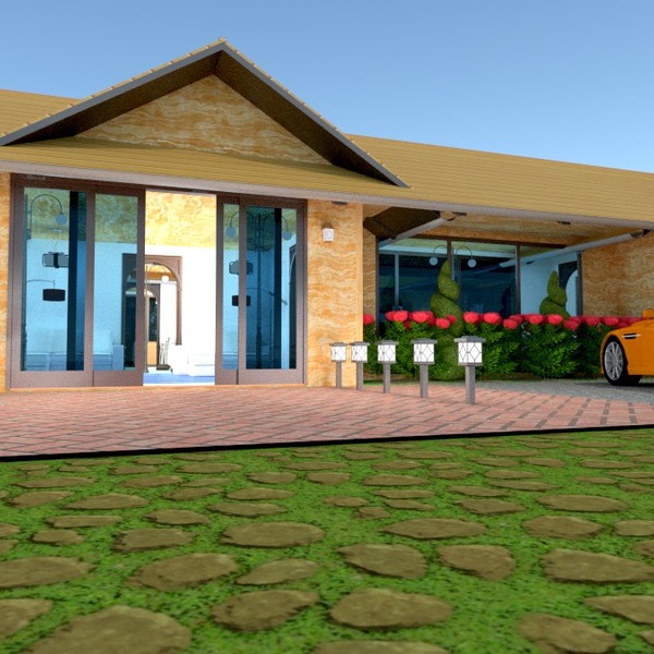foto casa veranda garage illuminazione architettura idee
