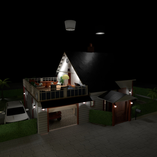 zdjęcia dom garaż na zewnątrz oświetlenie wejście pomysły