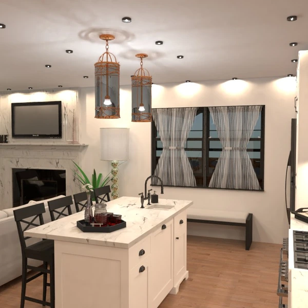 nuotraukos butas namas svetainė virtuvė apšvietimas idėjos