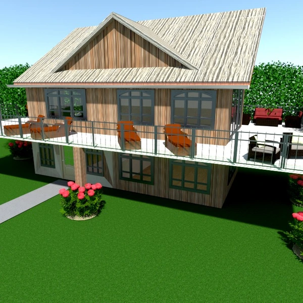 nuotraukos namas terasa baldai eksterjeras kraštovaizdis аrchitektūra idėjos