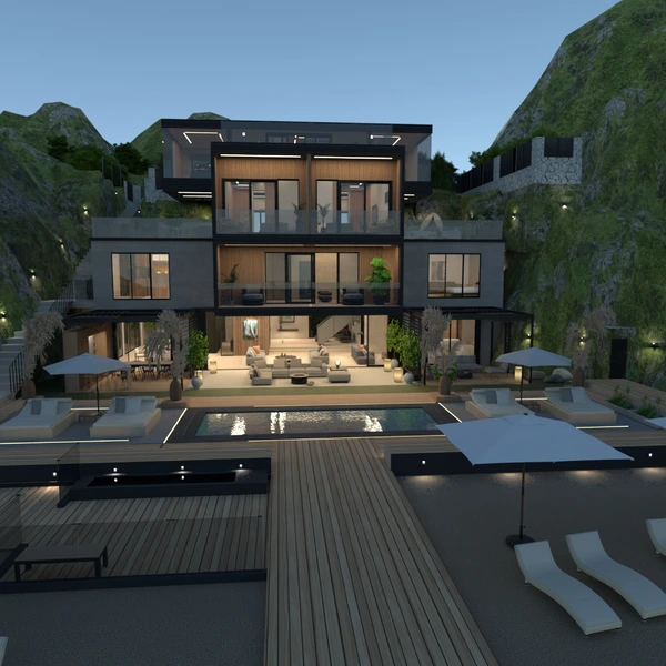 fotos casa área externa iluminação arquitetura ideias