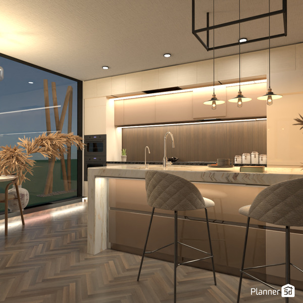 Chocolate Kitchen - Free Online Design | 3D House Ideas - by Planner 5D