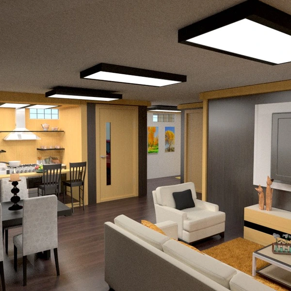 zdjęcia wystrój wnętrz pokój dzienny kuchnia jadalnia mieszkanie typu studio pomysły