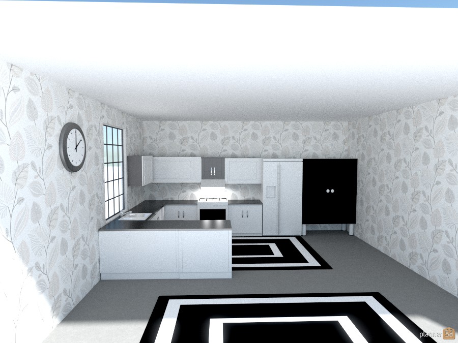 black white and gray kitchen #781475 by Joy Suiter