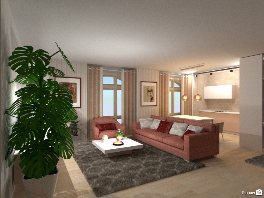 Living vista cucina e sala da pranzo #1711424 by Devil