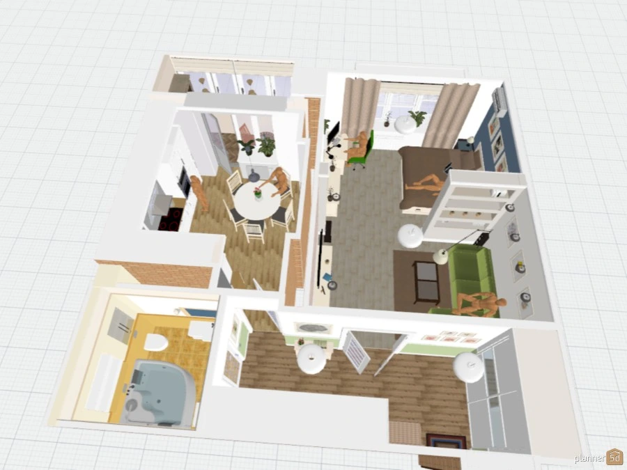 my project studio apartment, 68 m2 #59024 by No name