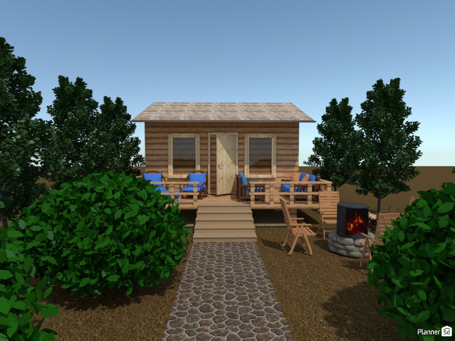 cabin n fire pit #1380839 by Joy Suiter