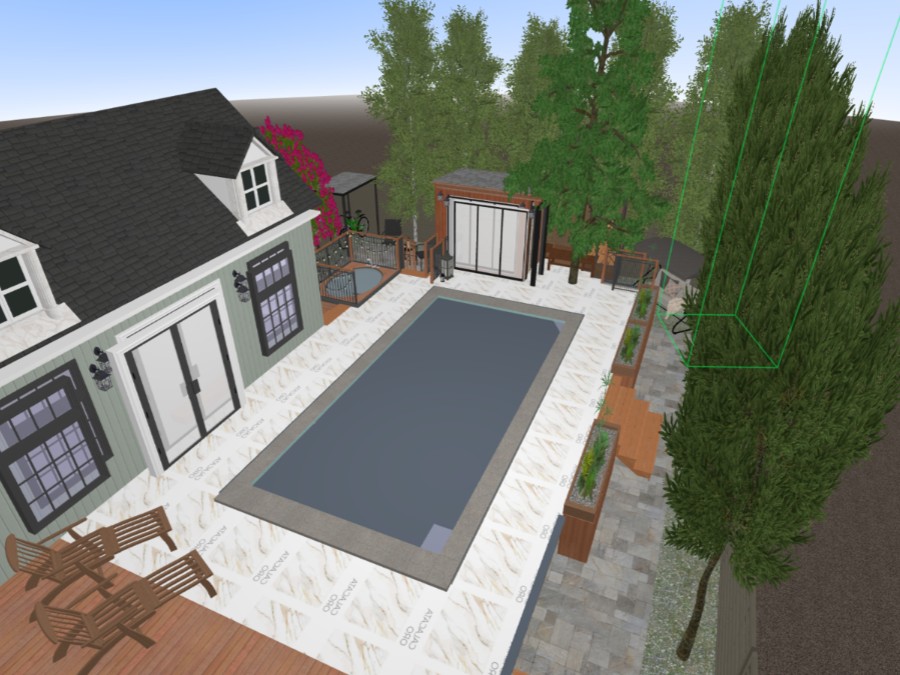 Terrace with pool #23492738 by User 159383854