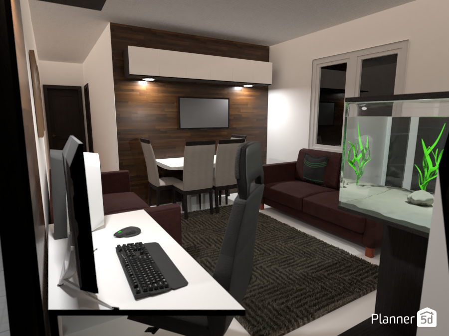 Sala pequena de Estar / Jantar / Escritório #6361830 by Erica Daiane Verissimo