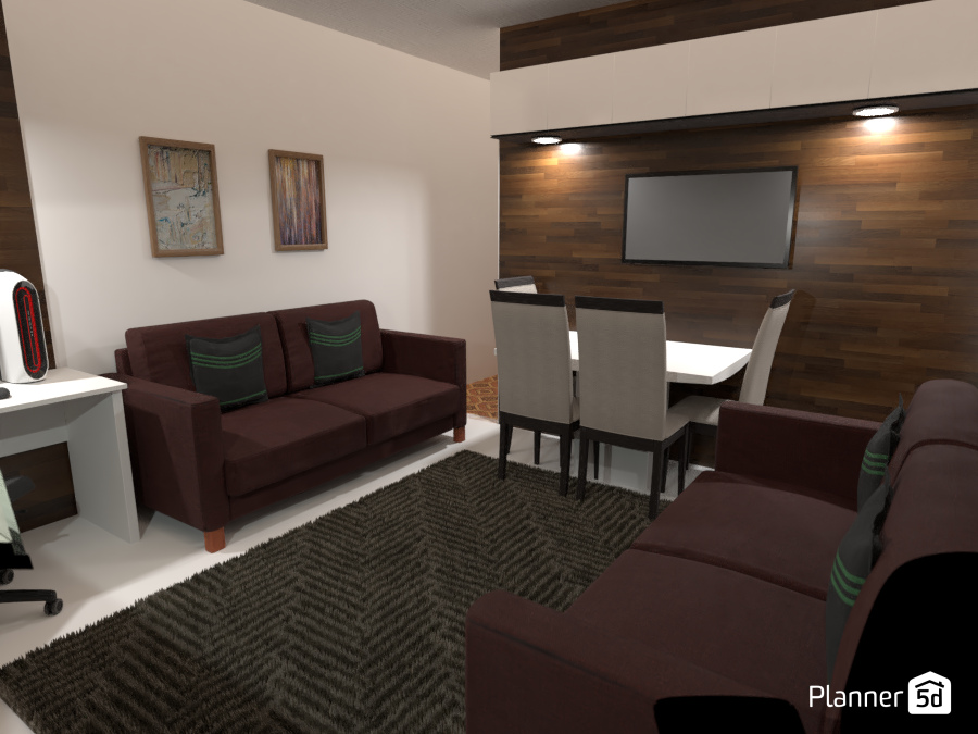 Sala pequena de Estar / Jantar / Escritório #6361850 by Erica Daiane Verissimo