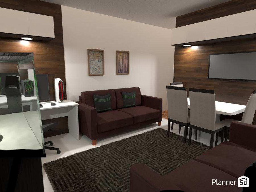 Sala pequena de Estar / Jantar / Escritório #6361854 by Erica Daiane Verissimo