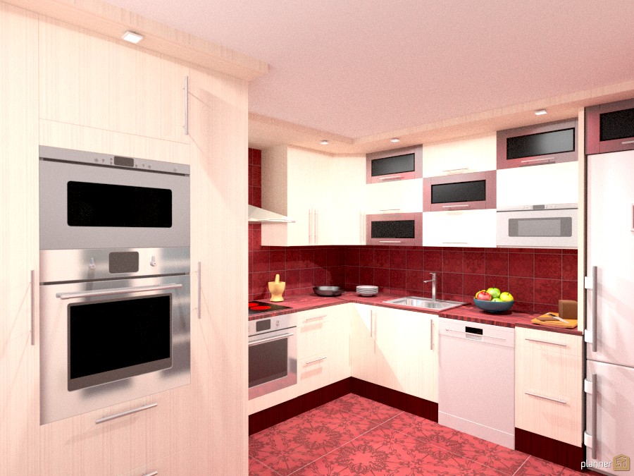 Cocina blanca y roja #1134240 by Jessica✅