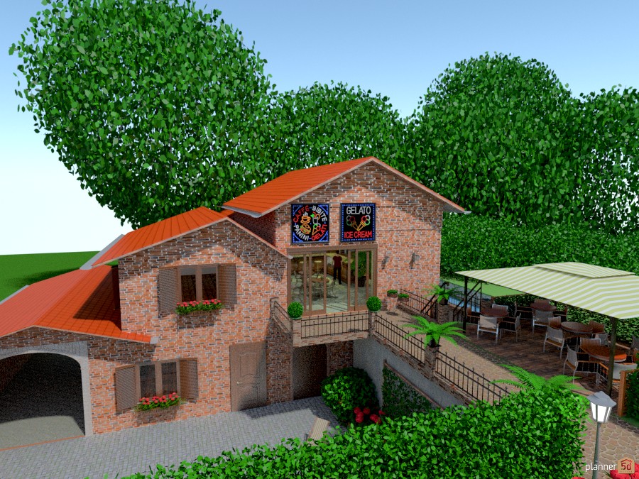 bar-gelateria nel mulino sul fiume #1032663 by Svetlana Baitchourina