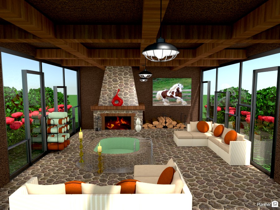 rustic hot tub room #1279469 by Joy Suiter