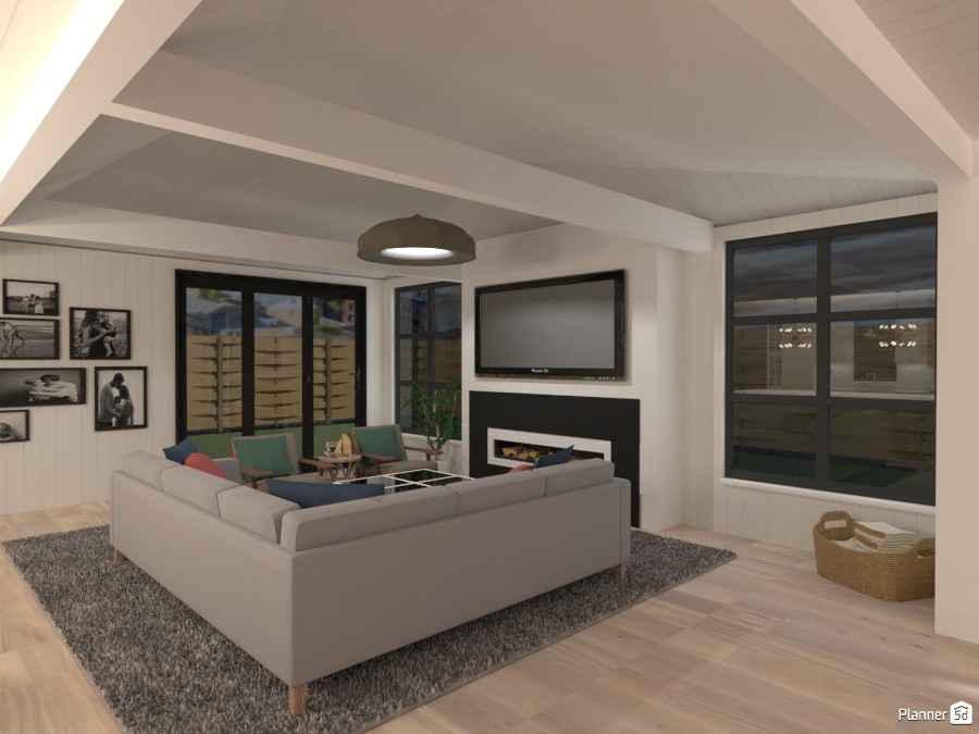 Scandinavian Beach House - Living Room #4580482 by Isabel