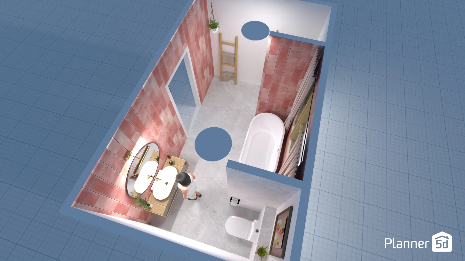 Pink Tiled Bathroom #3133220 by Studio Austin