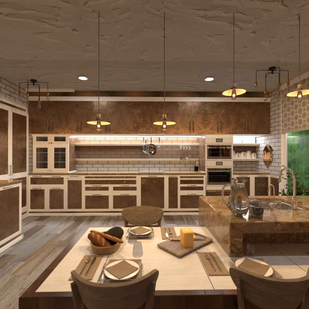 Brown and White Kitchen #11521340 by Editors Choice