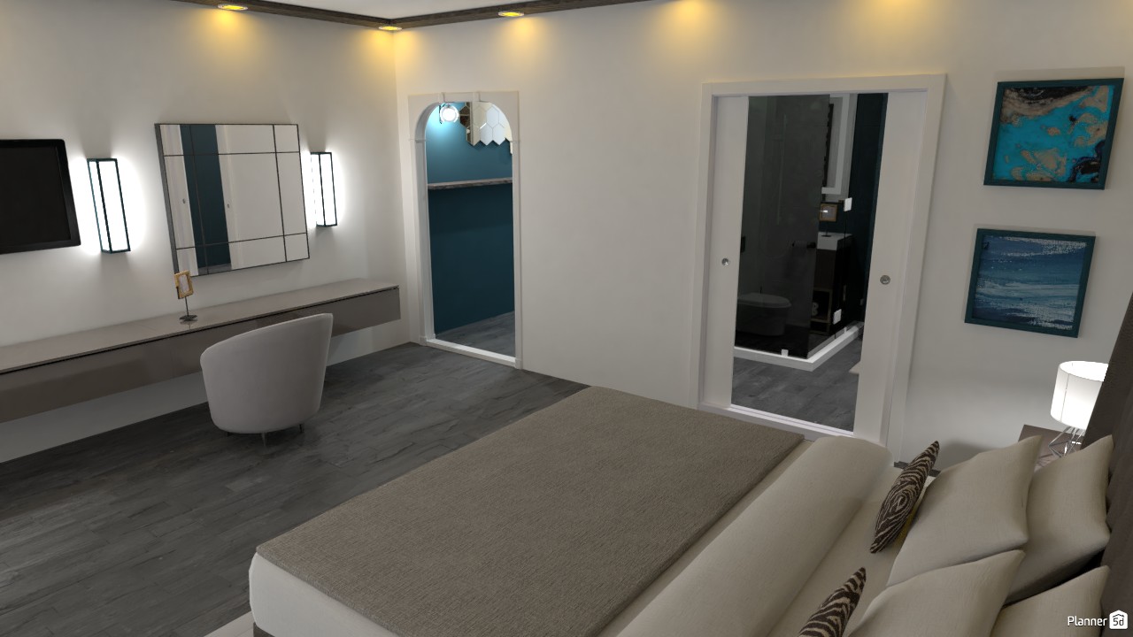 Hotel room blue&brown design #3544705 by KDESIGN