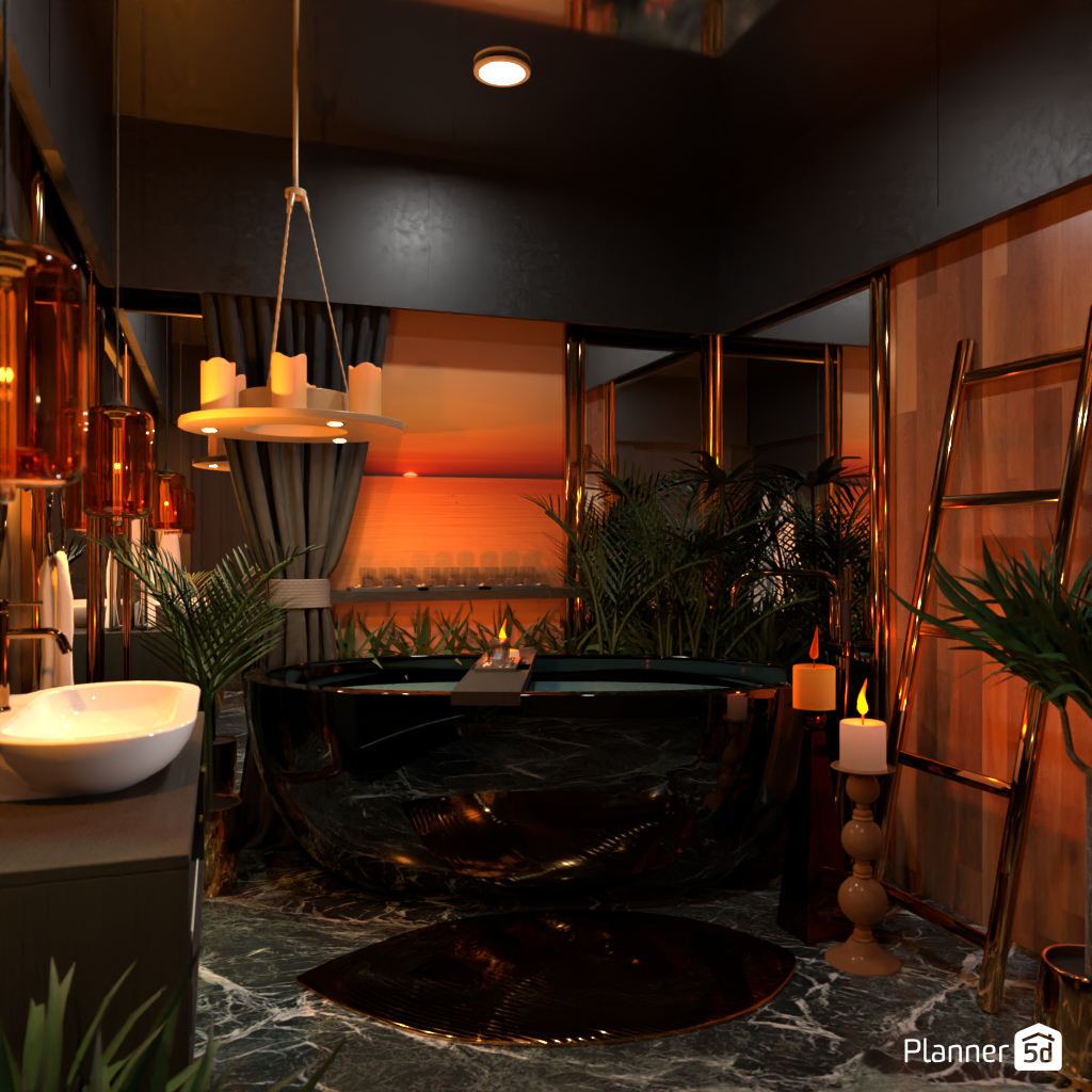 Bath in a candle light #19219544 by Editors Choice