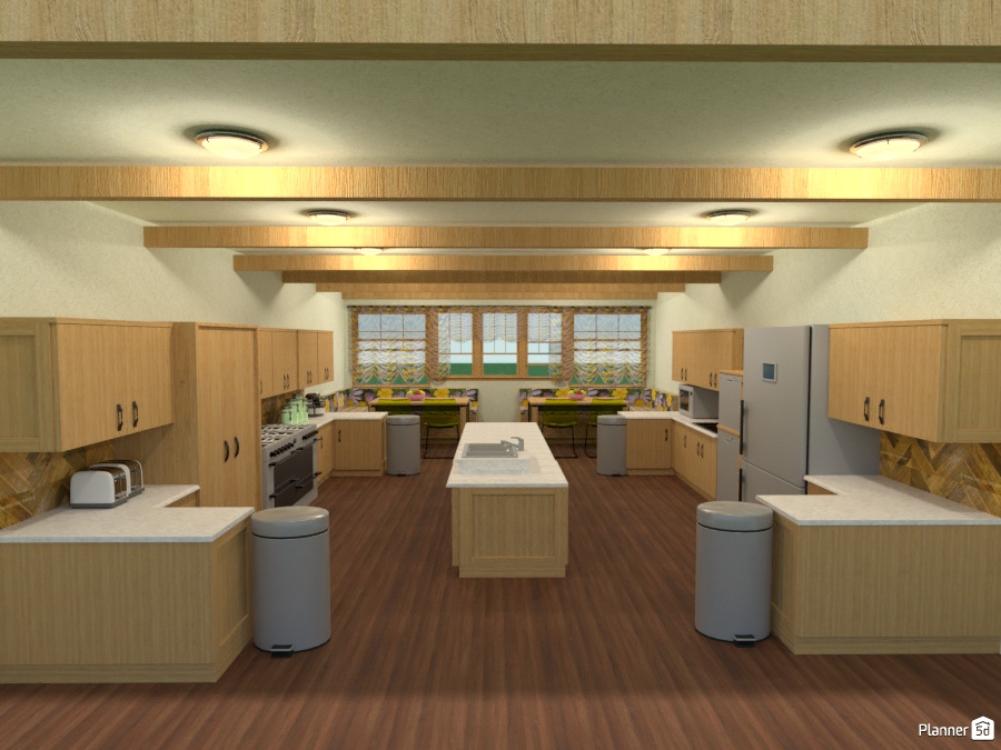 600 sf eat-in kitchen with commercial size appliances #2127824 by Joy Suiter