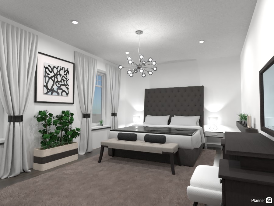 Luxurious bedroom: black and white #4351352 by Gabes