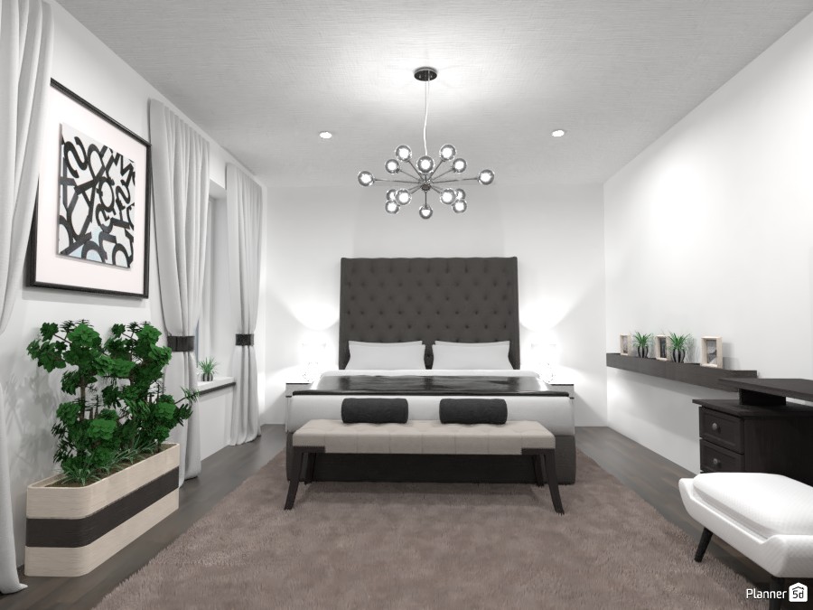 Luxurious bedroom: black and white #4351354 by Gabes
