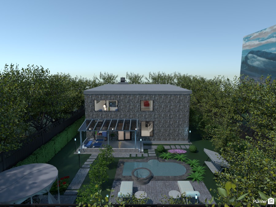 Дом  со вторым светом с двумя террасами и с бассейном 4582902 by Olga image