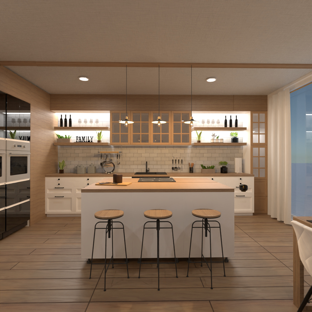 Cocina en blanco y marrón #11529420 Por Editors Choice