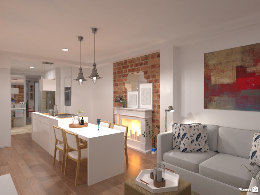 City Apartment No. X / Kitchen + Living Room #3320606 by Lucija Marko