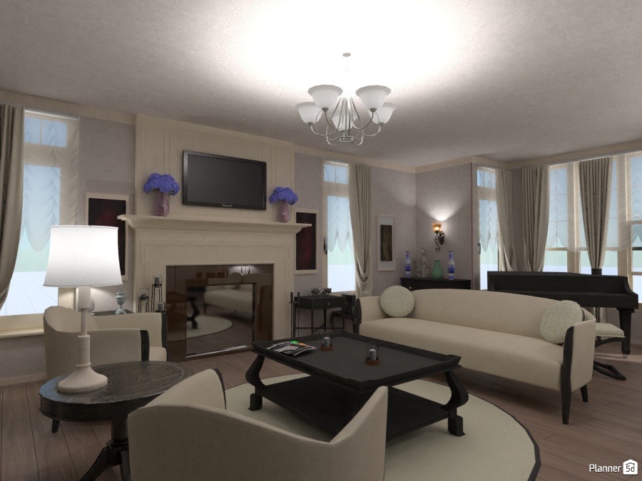 Гостиная с камином #2488639 by Katja Filippova