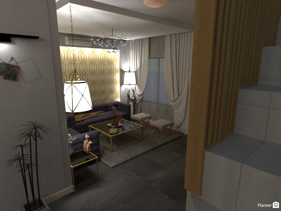 Blue&Gold Living Room #3181545 by BLAUHAUS