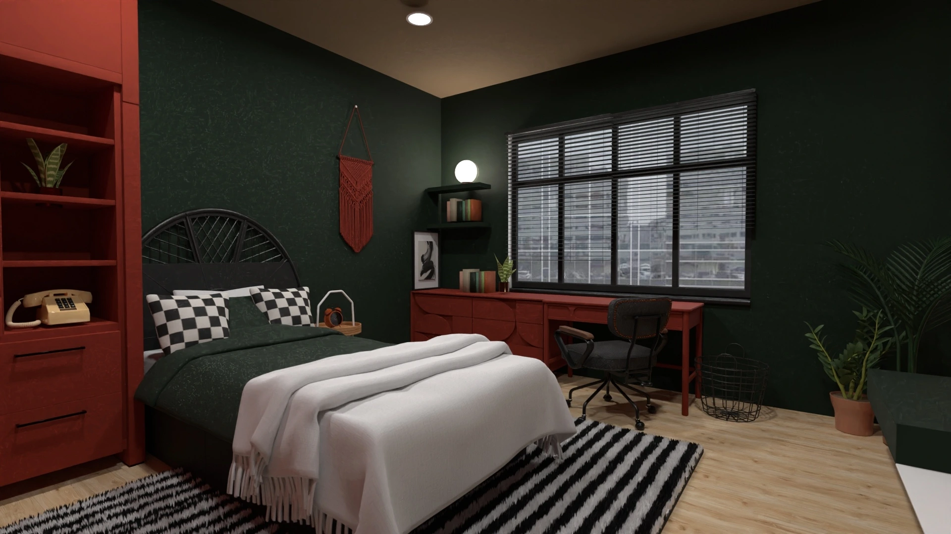 Green and Orange bedroom #3129144 by Evelinaa