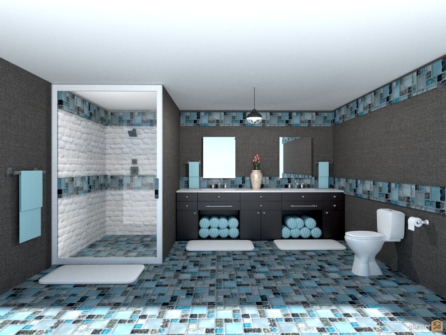 blue blk n gray bathroom 1002376 by Joy Suiter image